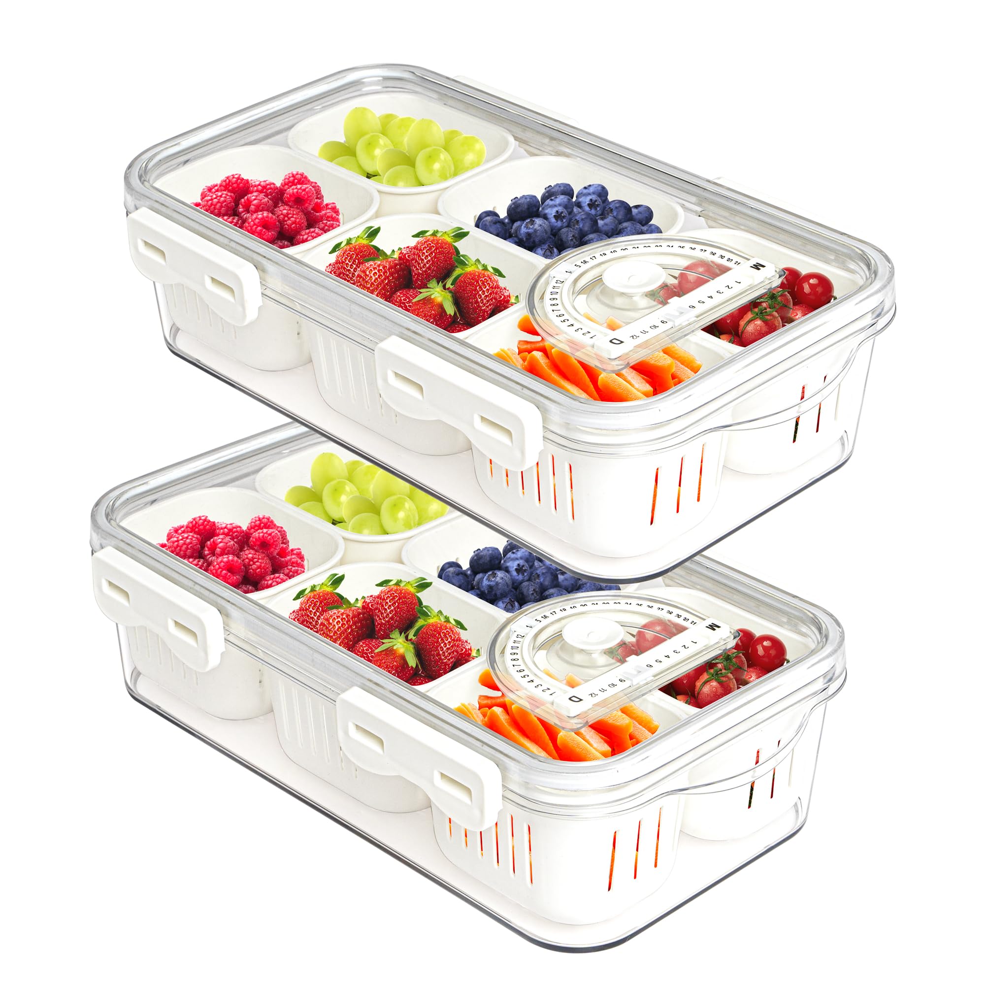 Amazon.com: MineSign 2Pack Divided Food Serving Tray with Lids